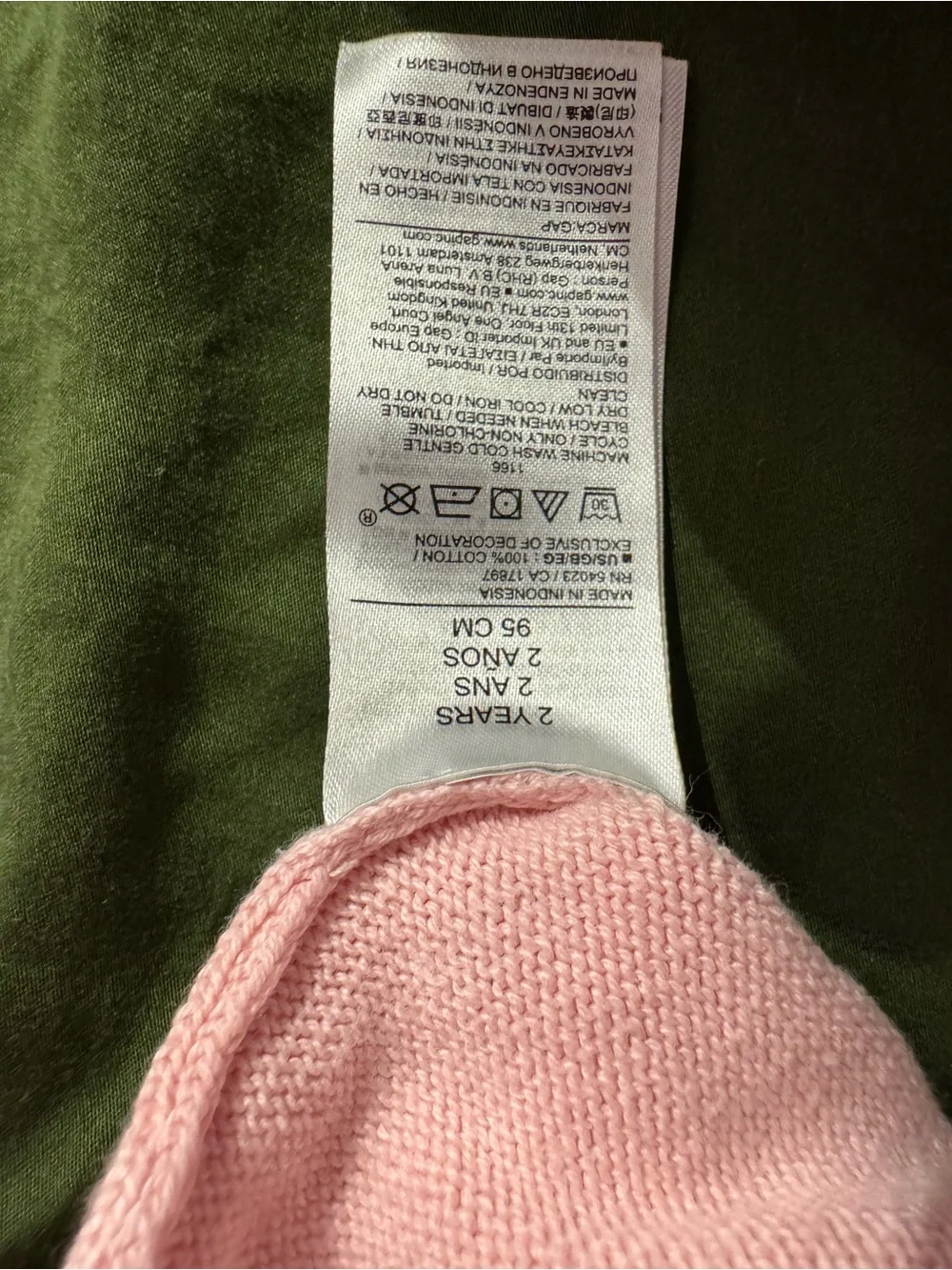 GAP Pink Sweater with Dark Pink Bow Graphic, 2 available, twins